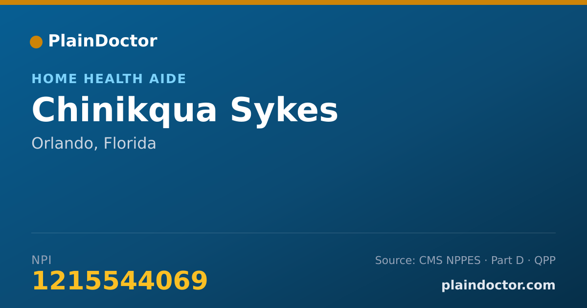 Shareable card for Chinikqua Sykes - Home Health Aide, Orlando, FL