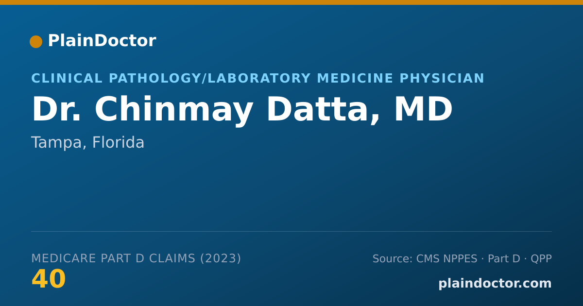 Shareable card for Chinmay Datta, MD - Clinical Pathology/Laboratory Medicine Physician, Tampa, FL