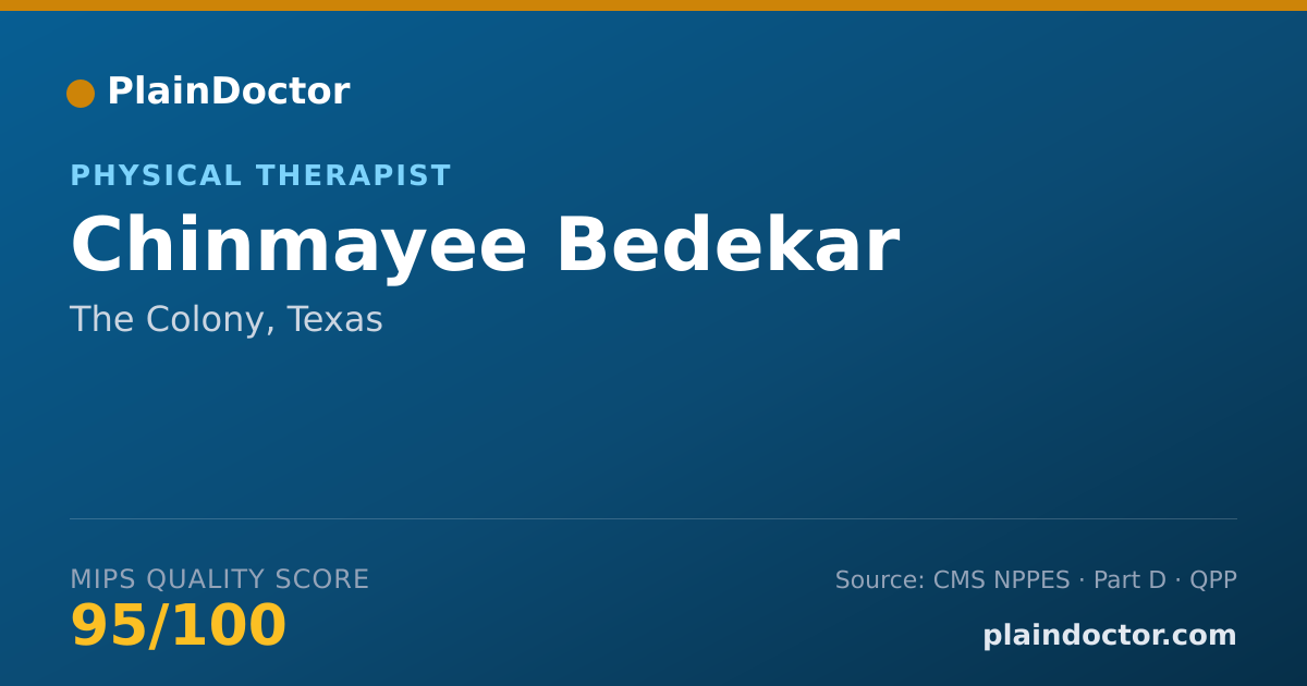 Shareable card for Chinmayee Bedekar - Physical Therapist, The Colony, TX