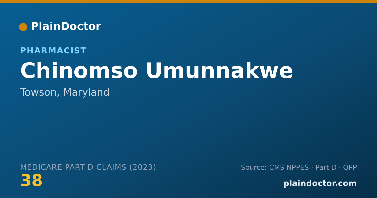 Shareable card for Chinomso Umunnakwe - Pharmacist, Towson, MD