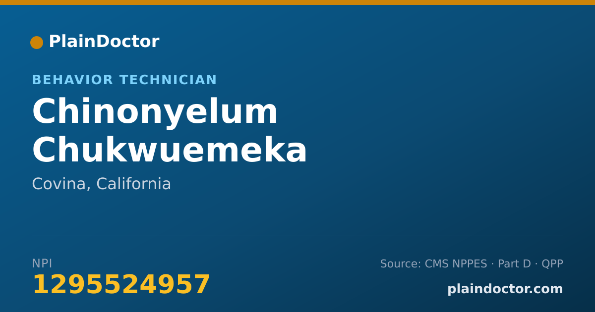 Shareable card for Chinonyelum Chukwuemeka - Behavior Technician, Covina, CA