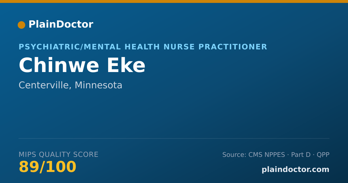 Shareable card for Chinwe Eke - Psychiatric/Mental Health Nurse Practitioner, Centerville, MN