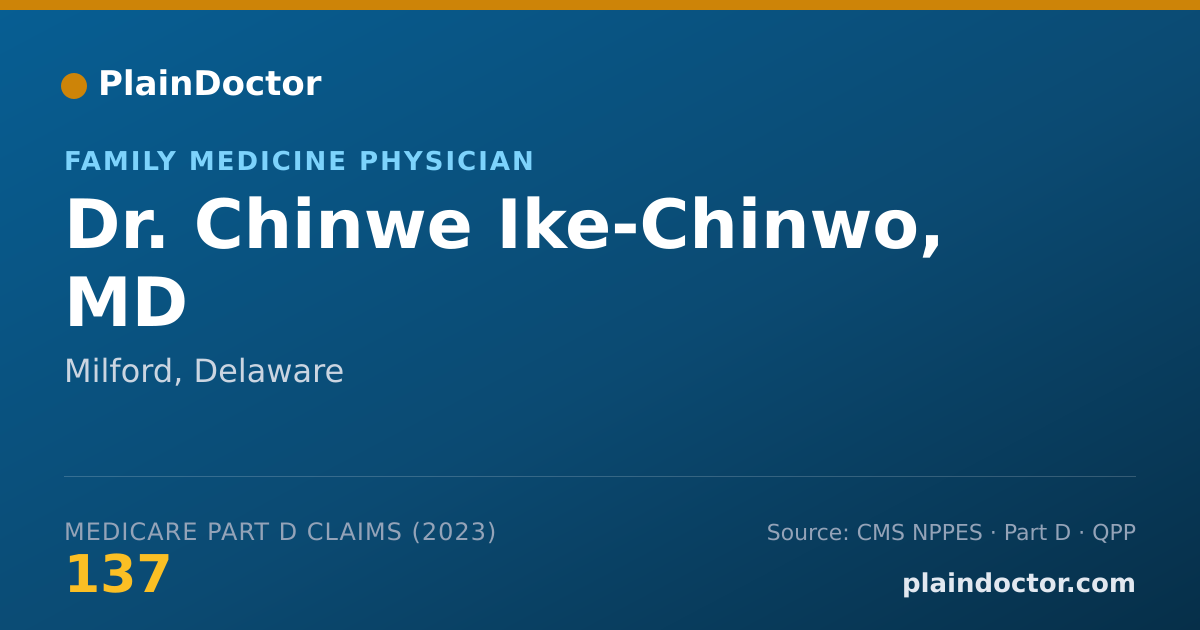 Shareable card for Chinwe Ike-Chinwo, MD - Family Medicine Physician, Milford, DE