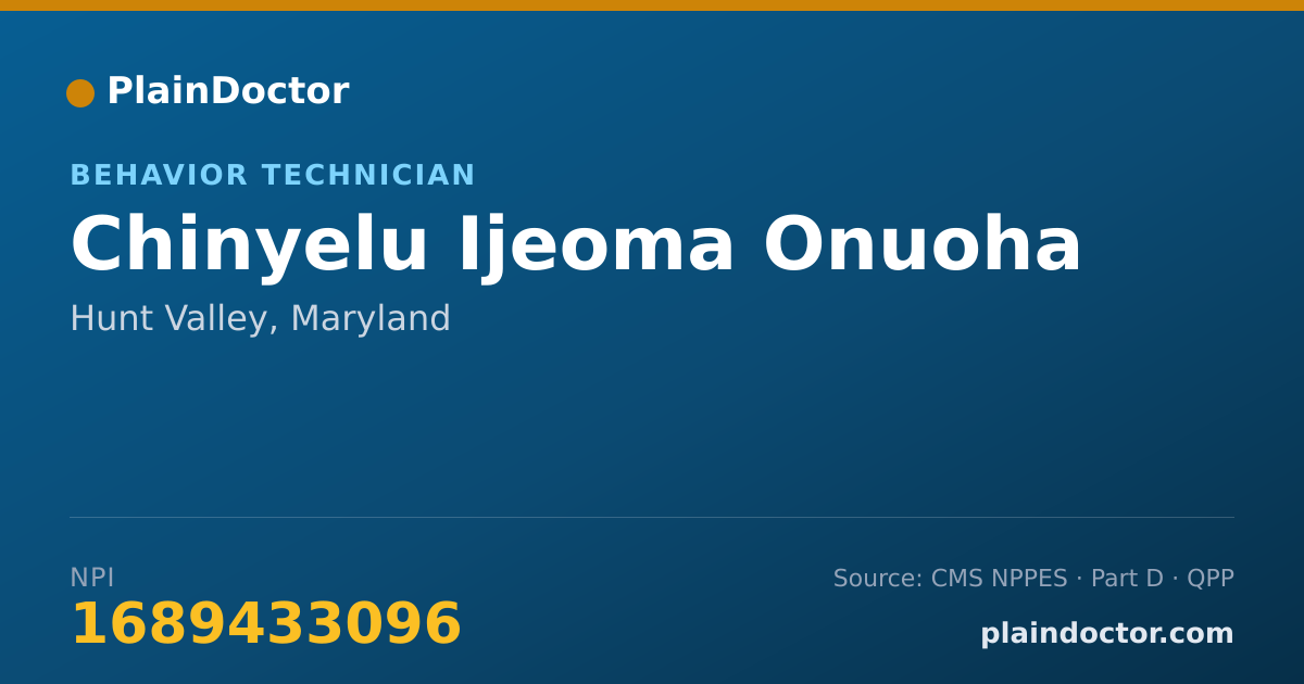 Shareable card for Chinyelu Ijeoma Onuoha - Behavior Technician, Hunt Valley, MD