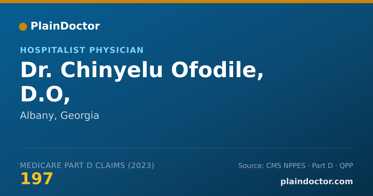 Shareable card for Chinyelu Ofodile, D.O, - Hospitalist Physician, Albany, GA