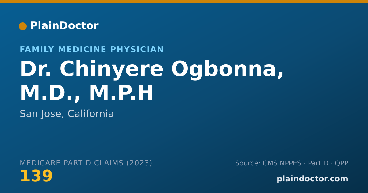 Shareable card for Chinyere Ogbonna, M.D., M.P.H - Family Medicine Physician, San Jose, CA