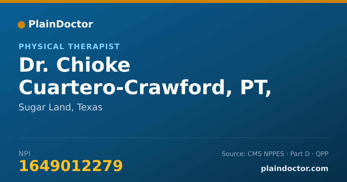Shareable card for Chioke Cuartero-Crawford, PT, DPT - Physical Therapist, Sugar Land, TX