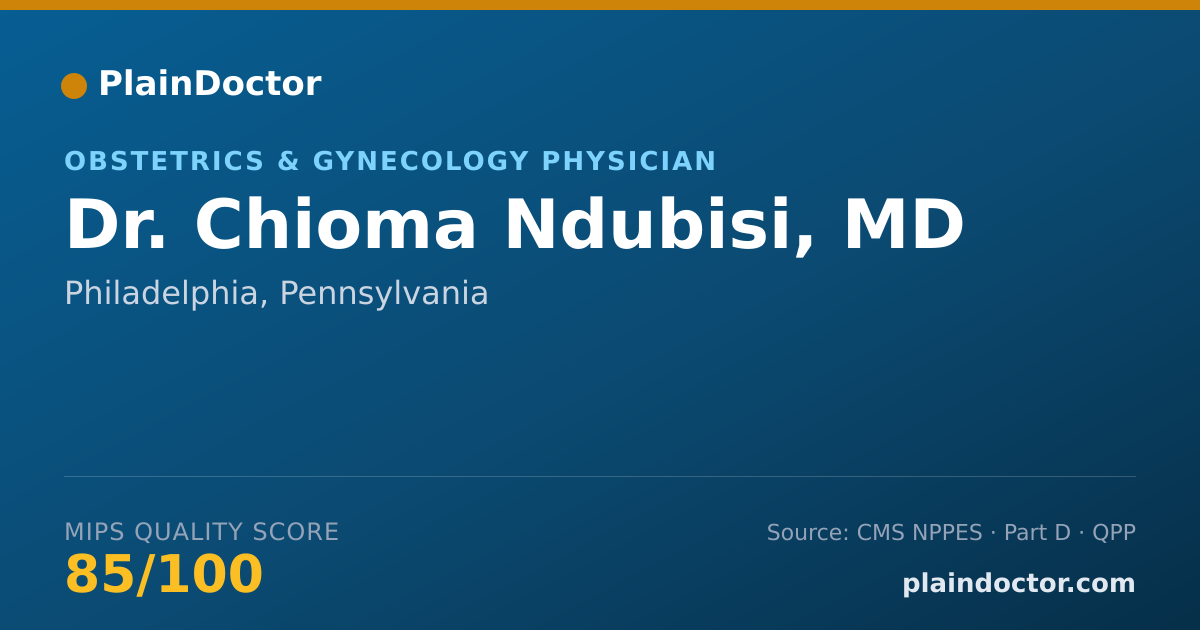 Shareable card for Chioma Ndubisi, MD - Obstetrics & Gynecology Physician, Philadelphia, PA