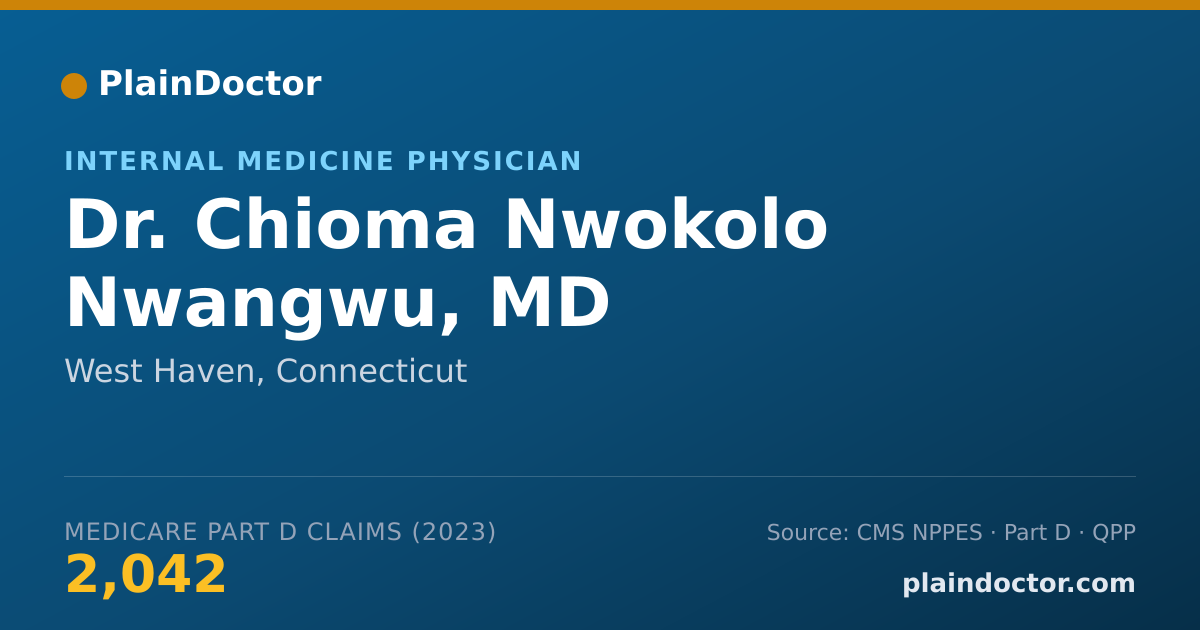 Shareable card for Chioma Nwokolo Nwangwu, MD - Internal Medicine Physician, West Haven, CT