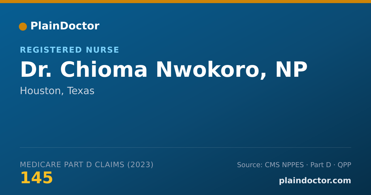 Shareable card for Chioma Nwokoro, NP - Registered Nurse, Houston, TX