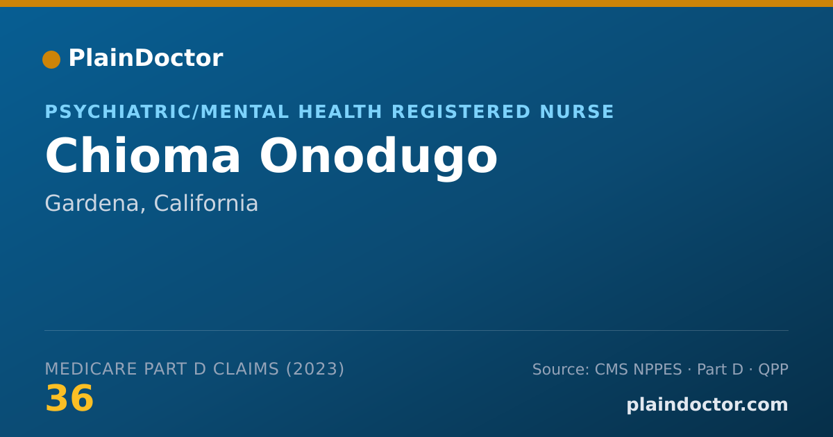 Shareable card for Chioma Onodugo - Psychiatric/Mental Health Registered Nurse, Gardena, CA