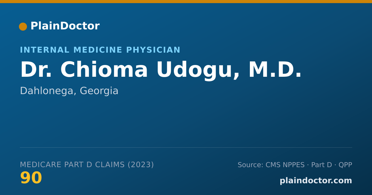 Shareable card for Chioma Udogu, M.D. - Internal Medicine Physician, Dahlonega, GA