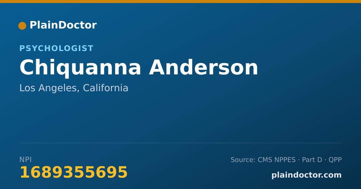 Shareable card for Chiquanna Anderson - Psychologist, Los Angeles, CA