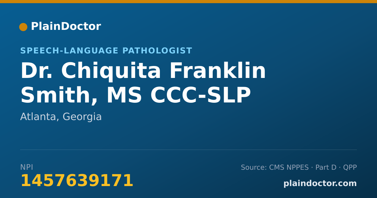 Shareable card for Chiquita Franklin Smith, MS CCC-SLP - Speech-Language Pathologist, Atlanta, GA
