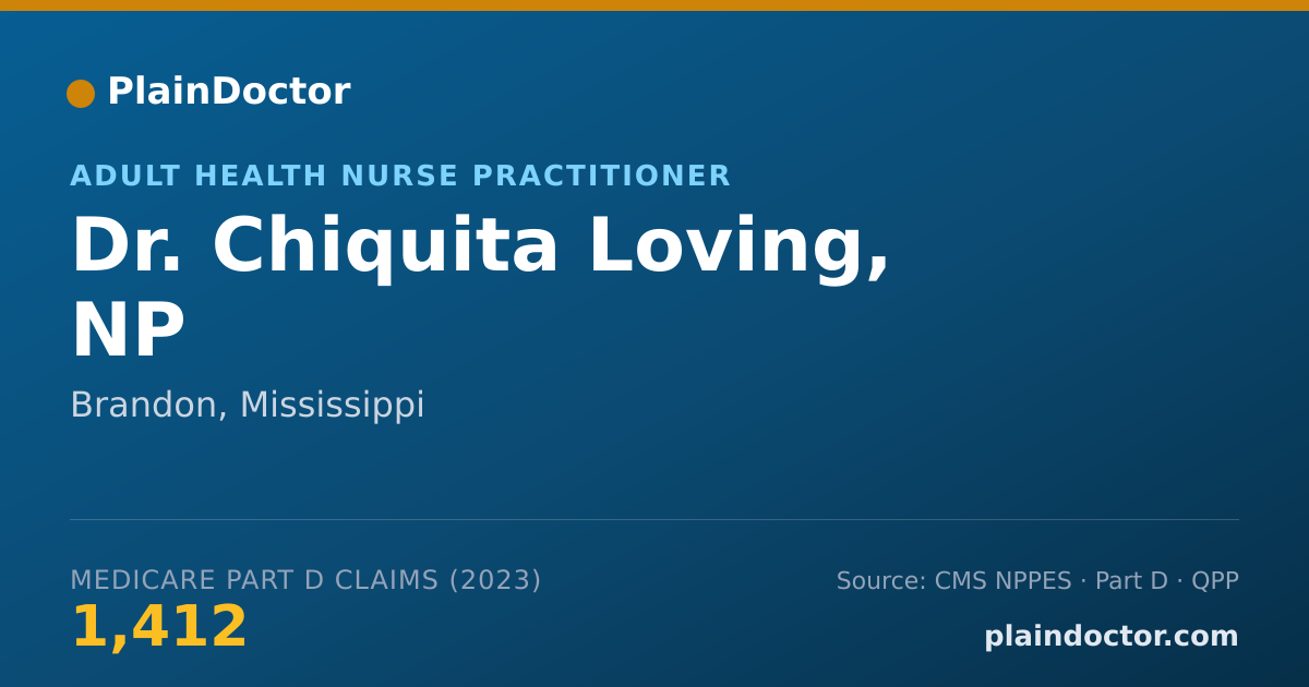 Shareable card for Chiquita Loving, NP - Adult Health Nurse Practitioner, Brandon, MS