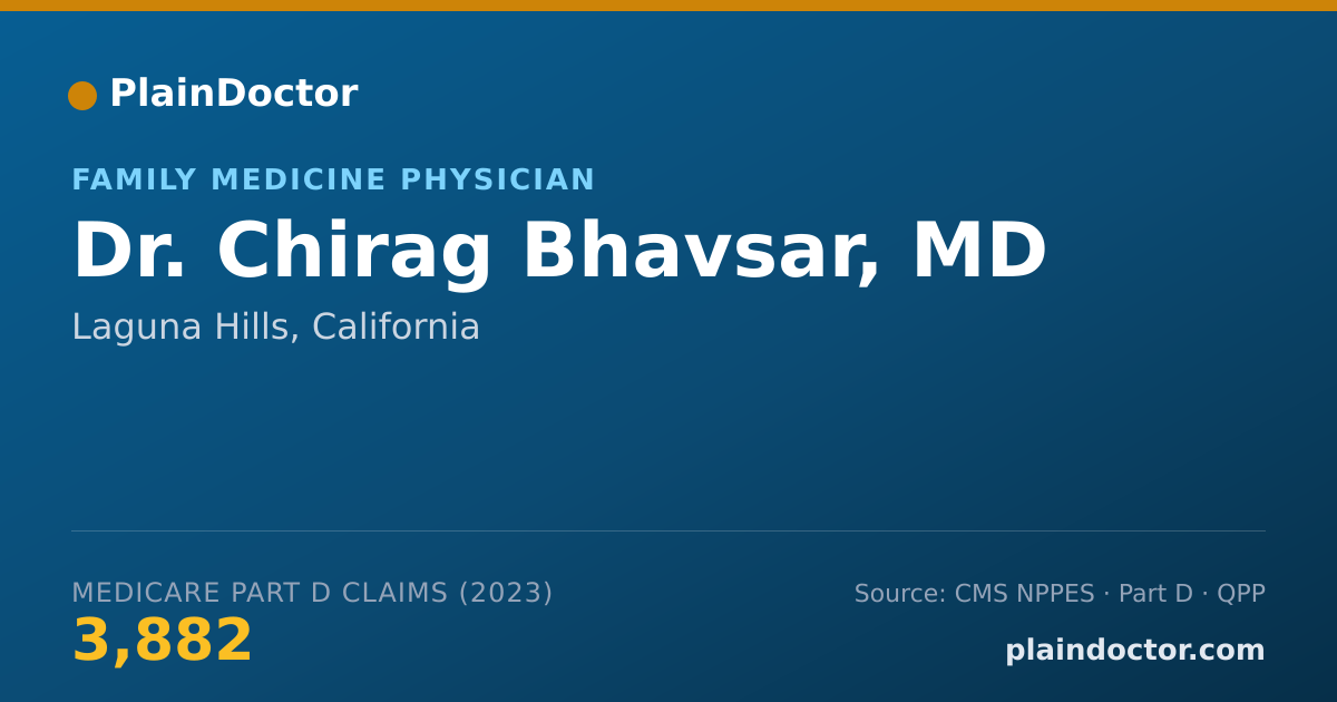 Shareable card for Chirag Bhavsar, MD - Family Medicine Physician, Laguna Hills, CA