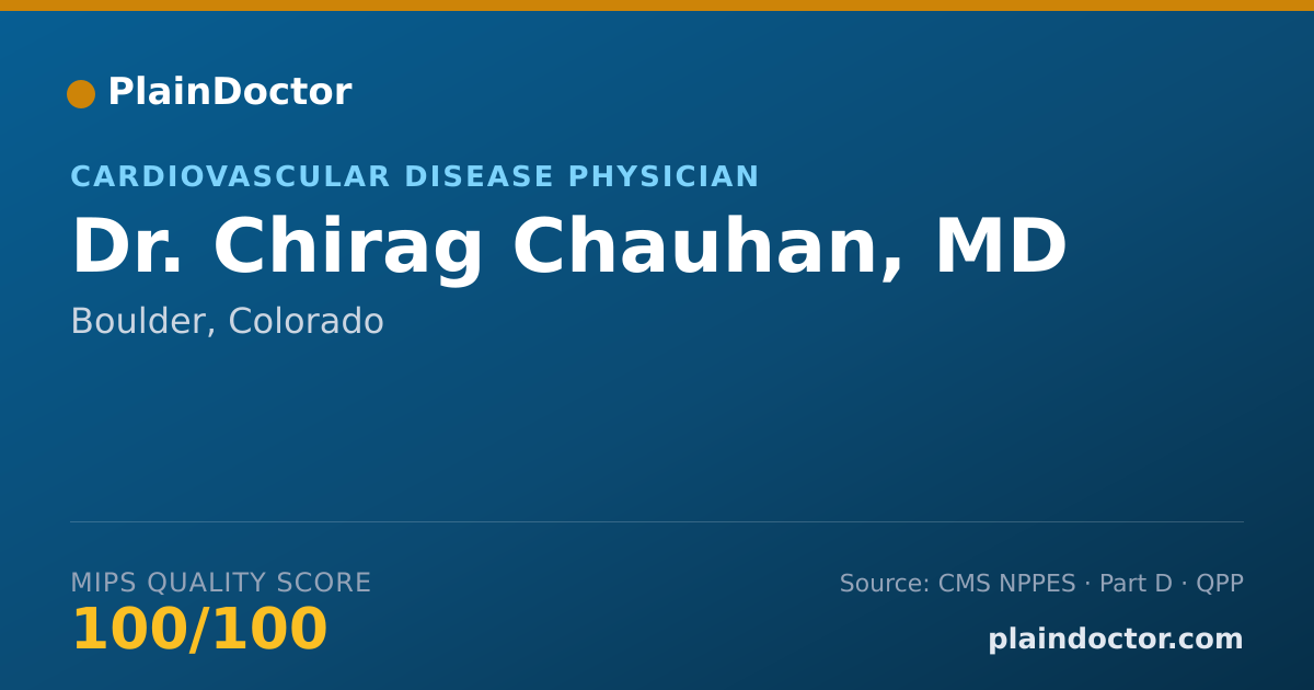 Shareable card for Chirag Chauhan, MD - Cardiovascular Disease Physician, Boulder, CO