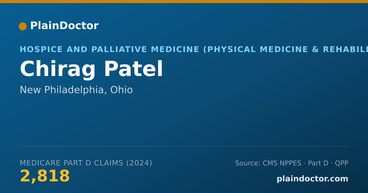 Shareable card for Chirag Patel - Hospice and Palliative Medicine (Physical Medicine & Rehabilitation) Physician, New Philadelphia, OH
