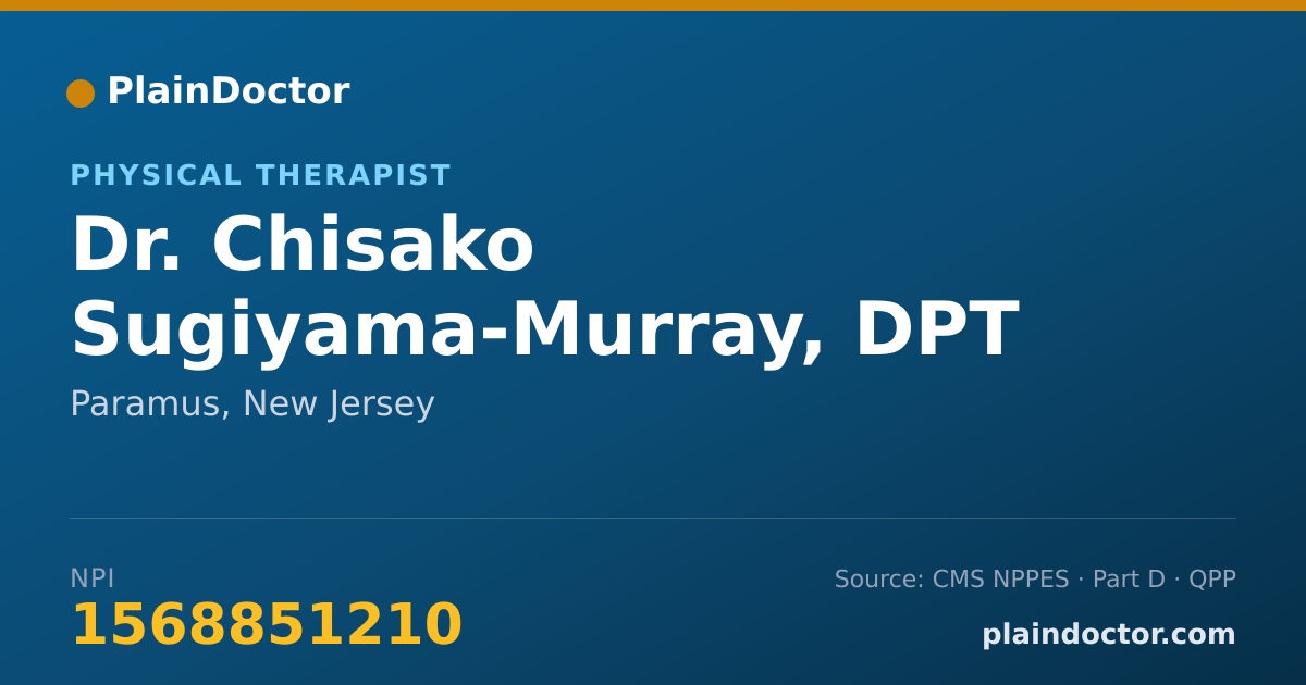 Shareable card for Chisako Sugiyama-Murray, DPT - Physical Therapist, Paramus, NJ