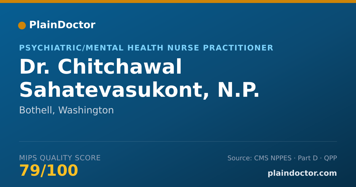 Shareable card for Chitchawal Sahatevasukont, N.P. - Psychiatric/Mental Health Nurse Practitioner, Bothell, WA