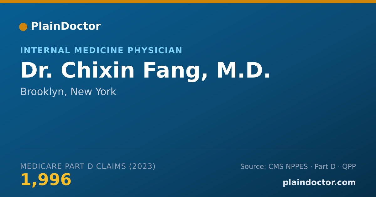 Shareable card for Chixin Fang, M.D. - Internal Medicine Physician, Brooklyn, NY