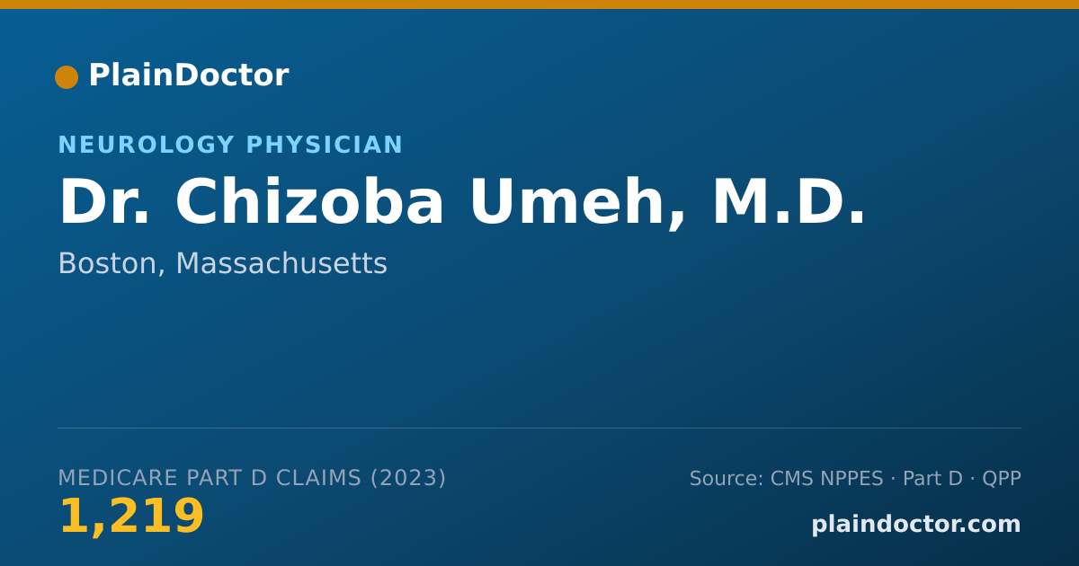 Shareable card for Chizoba Umeh, M.D. - Neurology Physician, Boston, MA