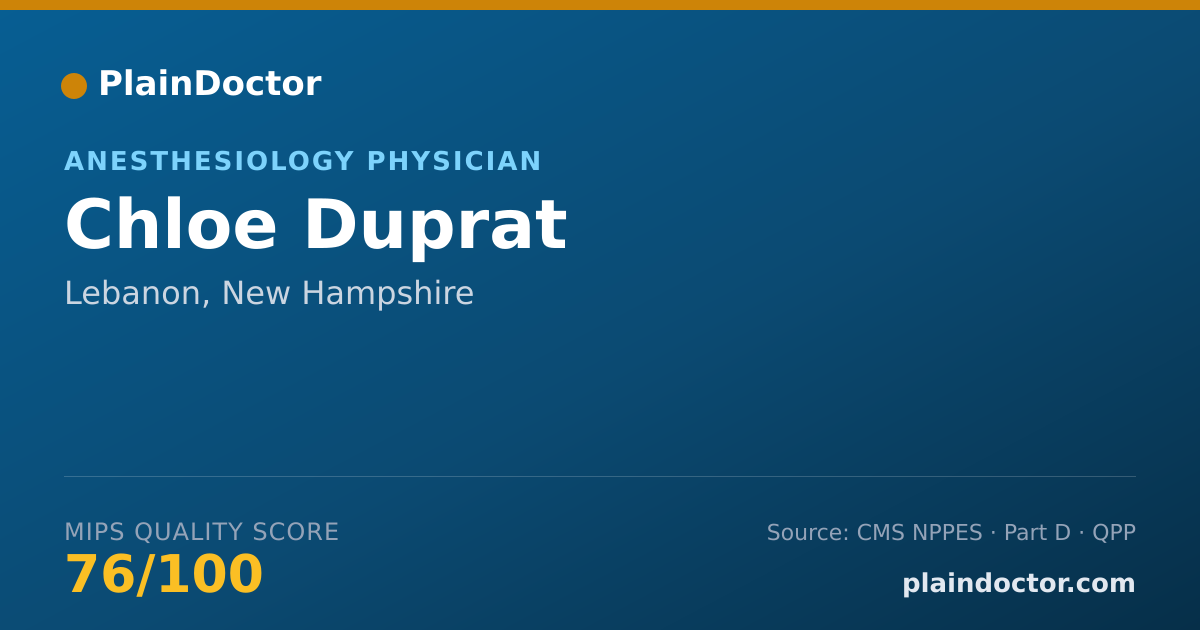 Shareable card for Chloe Duprat - Anesthesiology Physician, Lebanon, NH
