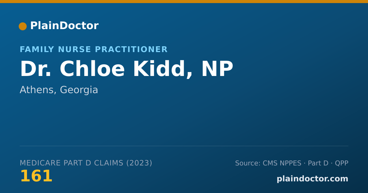 Shareable card for Chloe Kidd, NP - Family Nurse Practitioner, Athens, GA