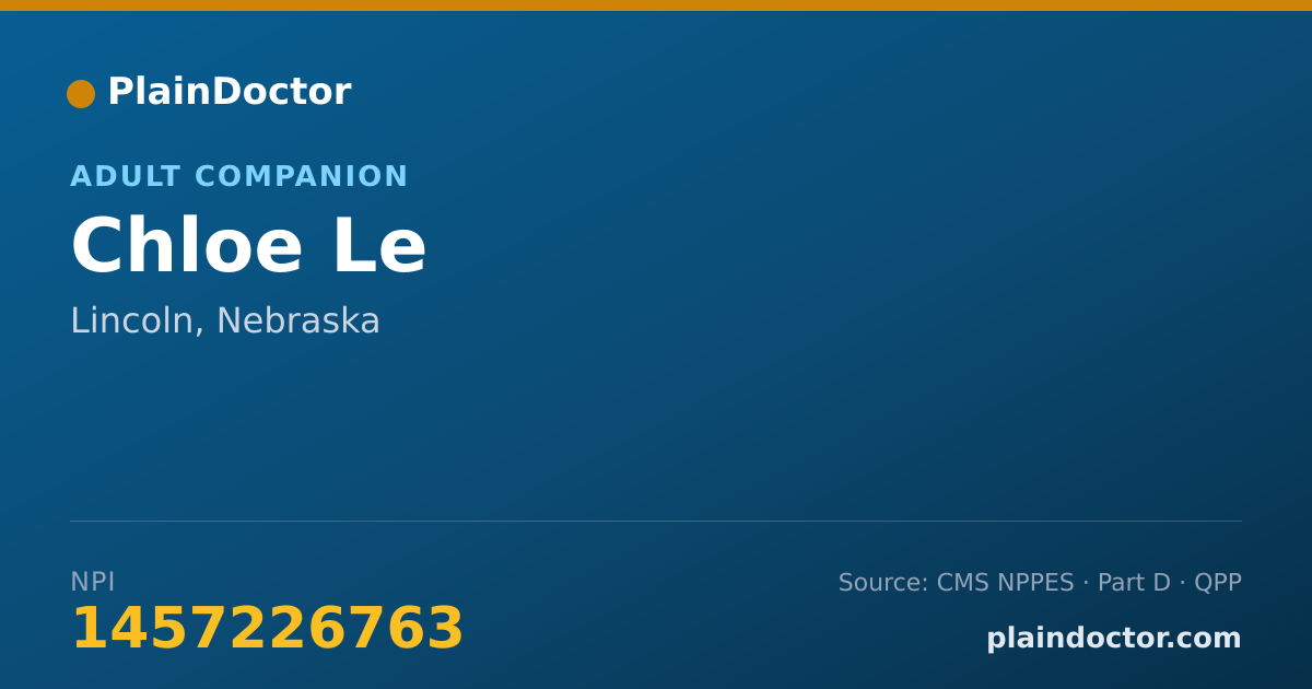 Shareable card for Chloe Le - Adult Companion, Lincoln, NE