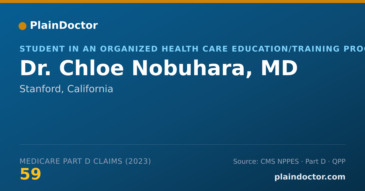 Shareable card for Chloe Nobuhara, MD - Student in an Organized Health Care Education/Training Program, Stanford, CA
