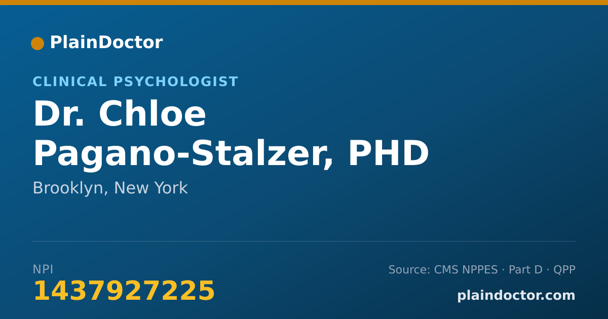 Shareable card for Chloe Pagano-Stalzer, PHD - Clinical Psychologist, Brooklyn, NY