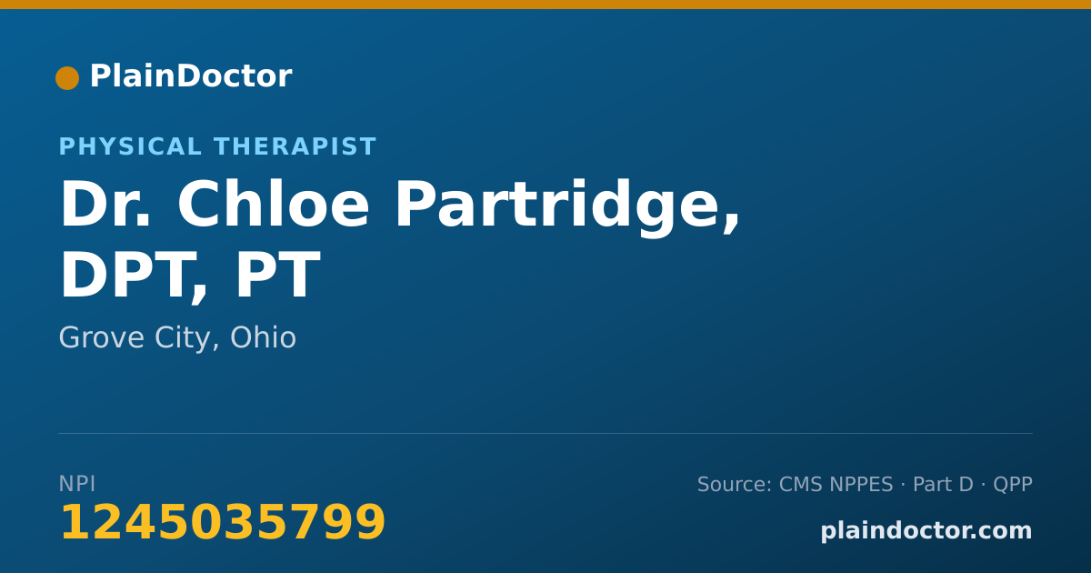 Shareable card for Chloe Partridge, DPT, PT - Physical Therapist, Grove City, OH