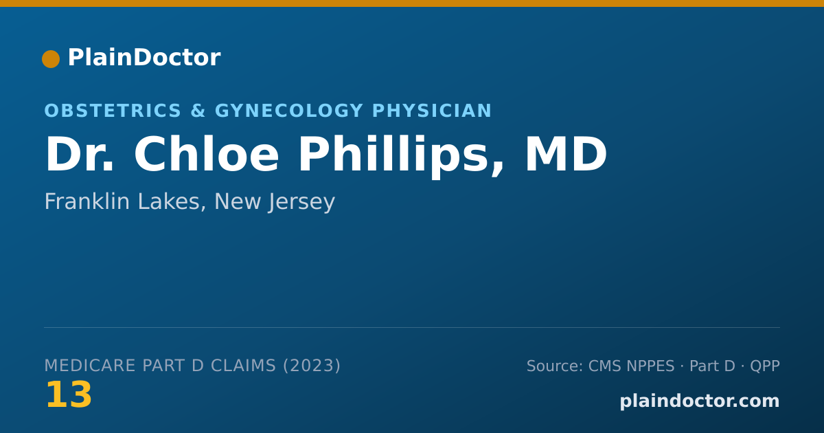 Shareable card for Chloe Phillips, MD - Obstetrics & Gynecology Physician, Franklin Lakes, NJ