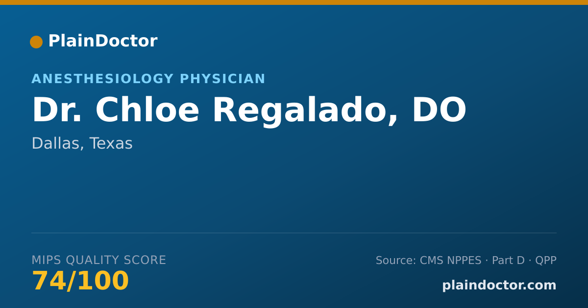 Shareable card for Chloe Regalado, DO - Anesthesiology Physician, Dallas, TX