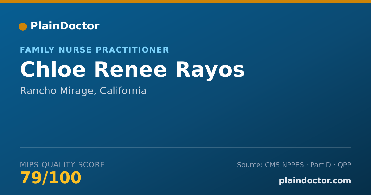 Shareable card for Chloe Renee Rayos - Family Nurse Practitioner, Rancho Mirage, CA
