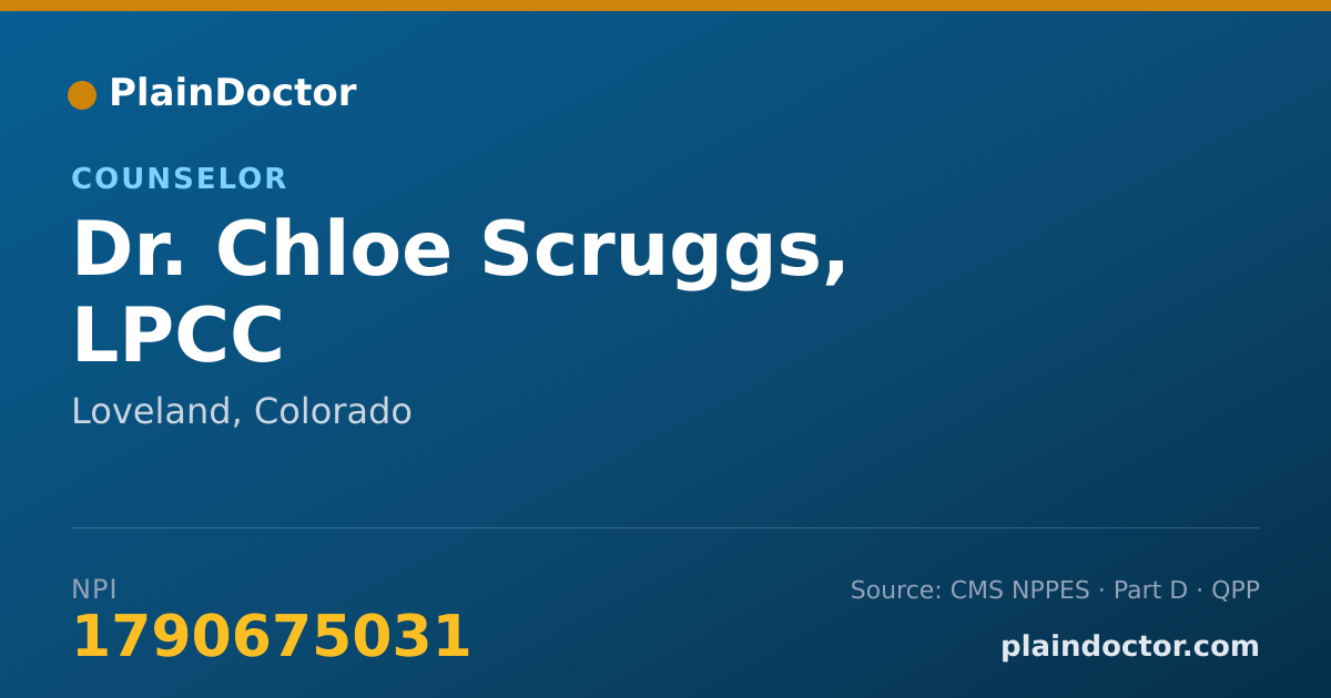 Shareable card for Chloe Scruggs, LPCC - Counselor, Loveland, CO