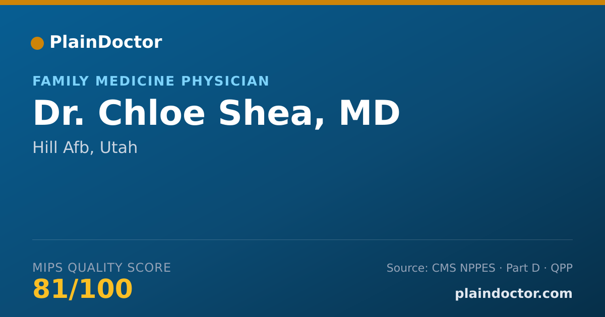 Shareable card for Chloe Shea, MD - Family Medicine Physician, Hill Afb, UT