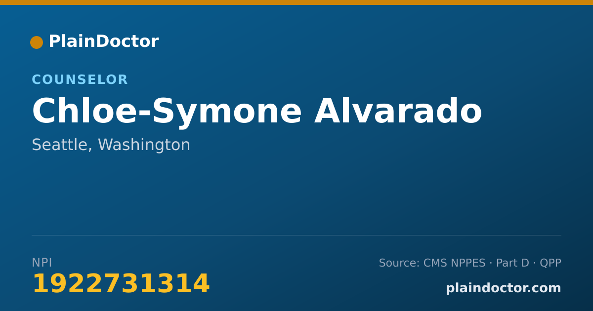 Shareable card for Chloe-Symone Alvarado - Counselor, Seattle, WA