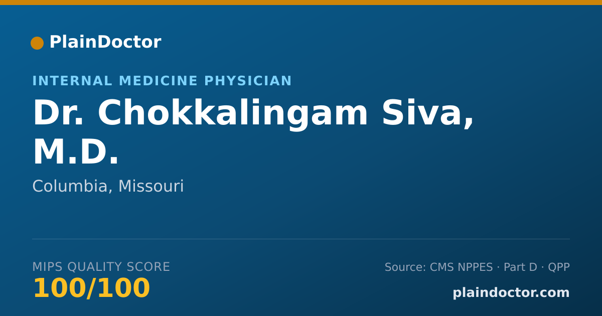 Shareable card for Chokkalingam Siva, M.D. - Internal Medicine Physician, Columbia, MO