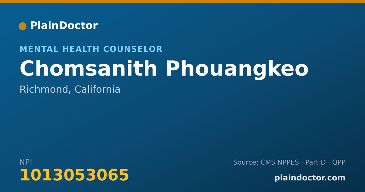 Shareable card for Chomsanith Phouangkeo - Mental Health Counselor, Richmond, CA