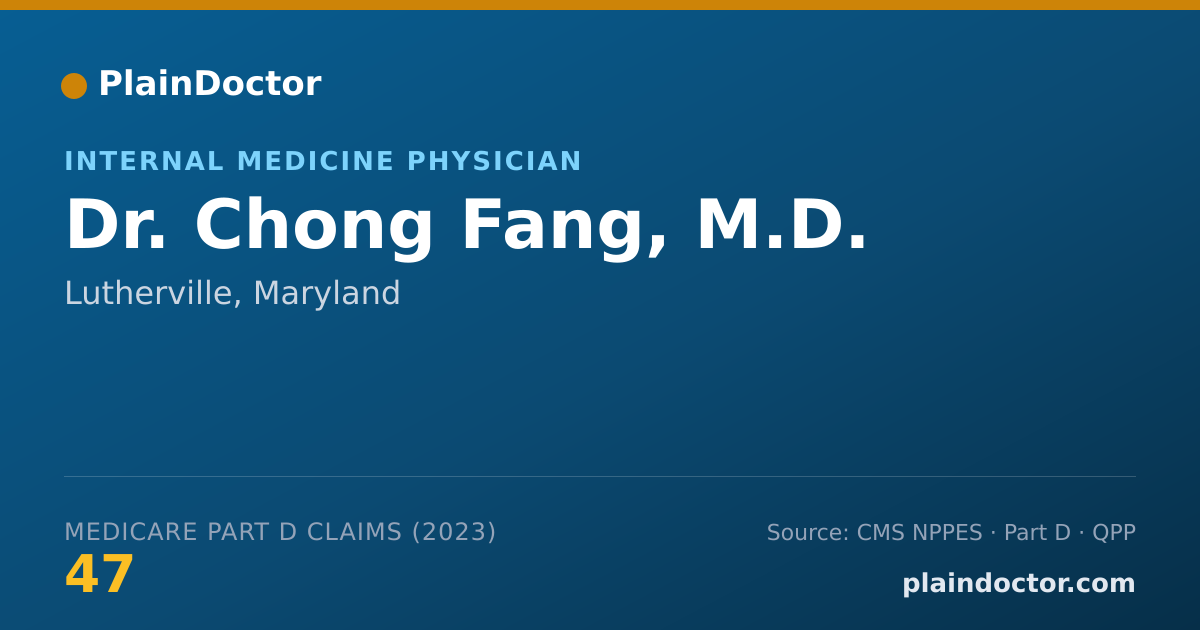 Shareable card for Chong Fang, M.D. - Internal Medicine Physician, Lutherville, MD