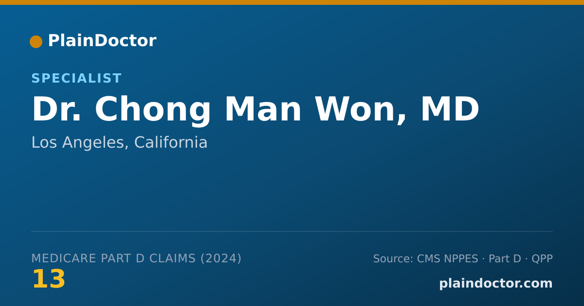 Shareable card for Chong Man Won, MD - Specialist, Los Angeles, CA