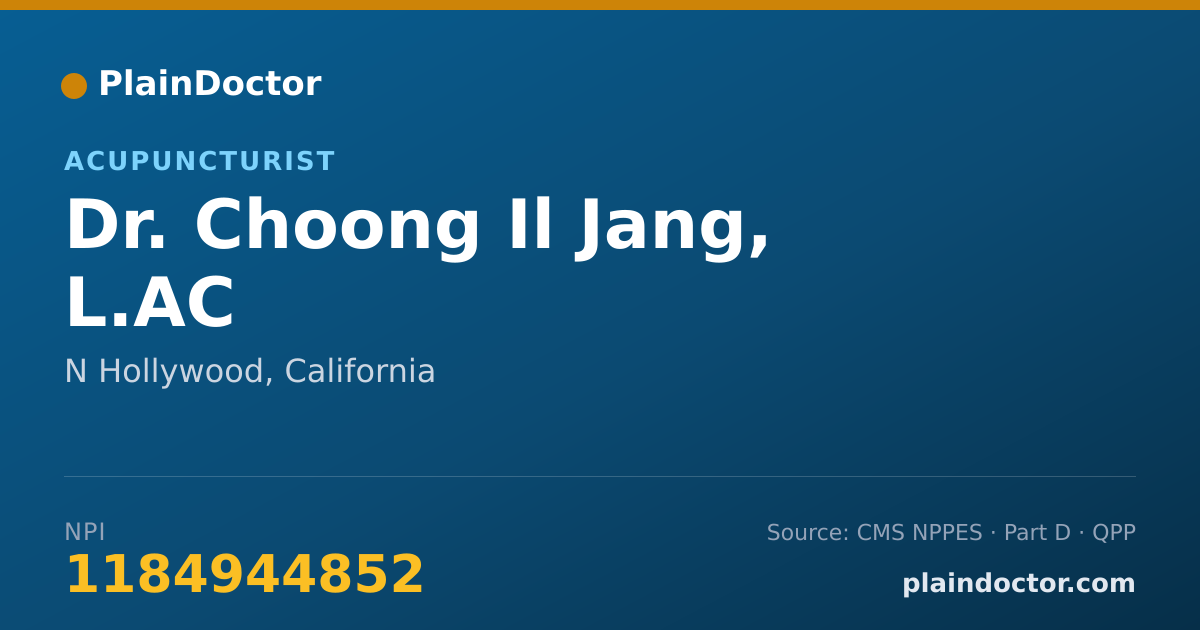 Shareable card for Choong Il Jang, L.AC - Acupuncturist, N Hollywood, CA