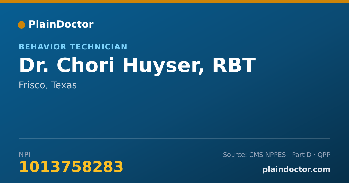 Shareable card for Chori Huyser, RBT - Behavior Technician, Frisco, TX