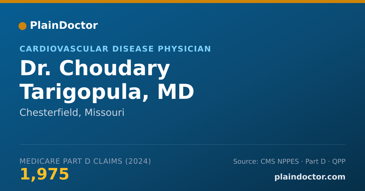 Shareable card for Choudary Tarigopula, MD - Cardiovascular Disease Physician, Chesterfield, MO