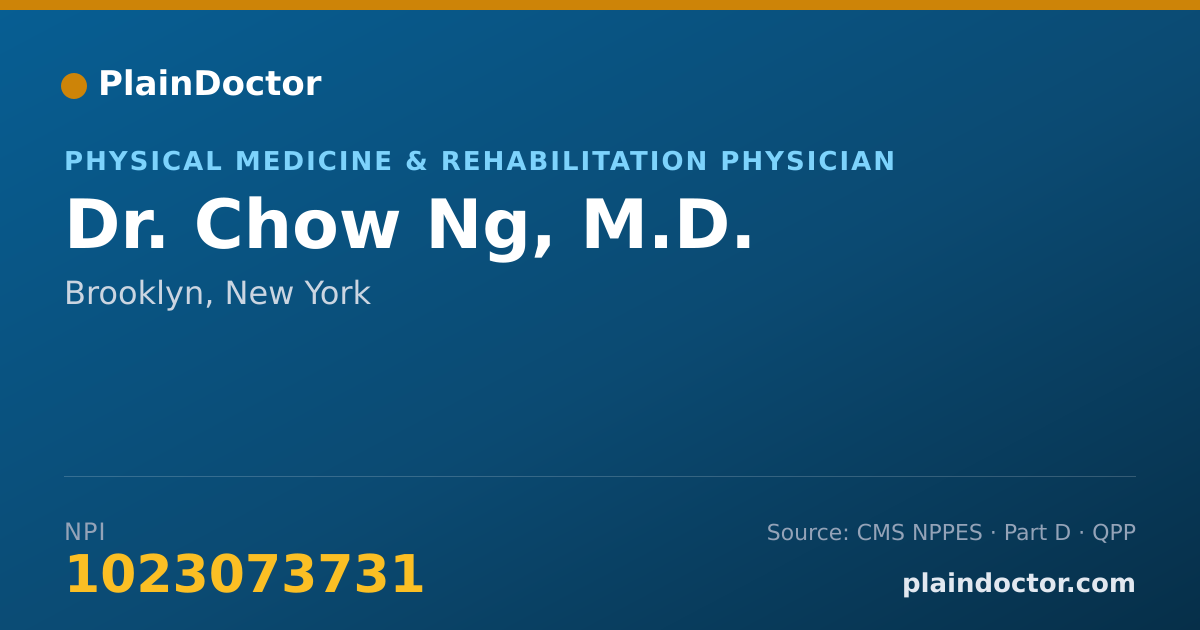 Shareable card for Chow Ng, M.D. - Physical Medicine & Rehabilitation Physician, Brooklyn, NY