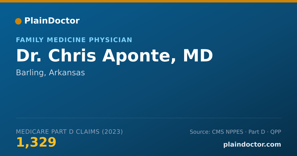 Shareable card for Chris Aponte, MD - Family Medicine Physician, Barling, AR