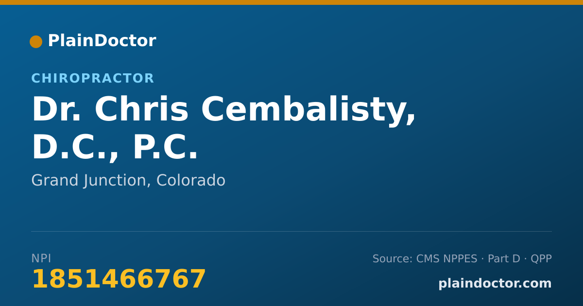 Shareable card for Chris Cembalisty, D.C., P.C. - Chiropractor, Grand Junction, CO