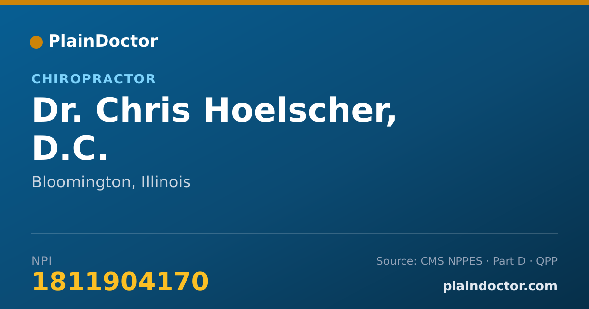 Shareable card for Chris Hoelscher, D.C. - Chiropractor, Bloomington, IL