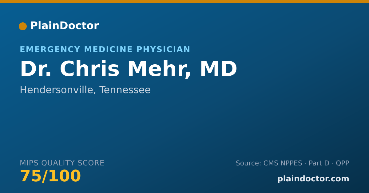 Shareable card for Chris Mehr, MD - Family Medicine Physician, Hendersonville, TN